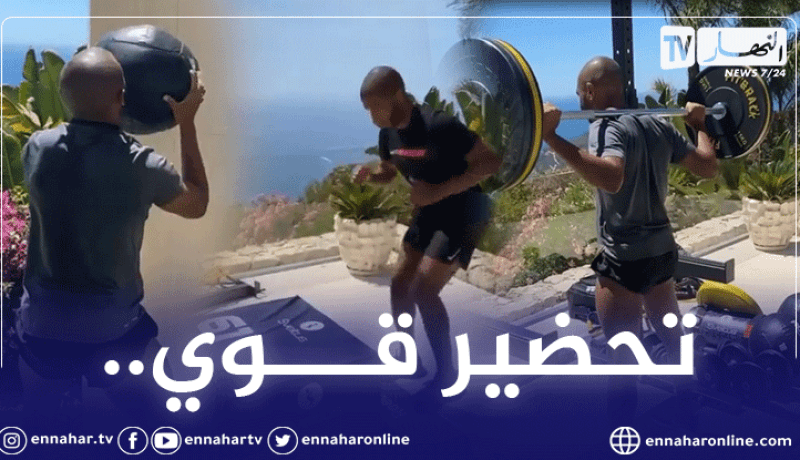 بالفيديو.. براهيمي يُحضّر تحت إشراف المُحضر البدني للخضر