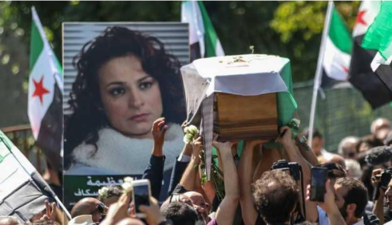 تشييع جثمان الفنانة السورية مي سكاف بباريس