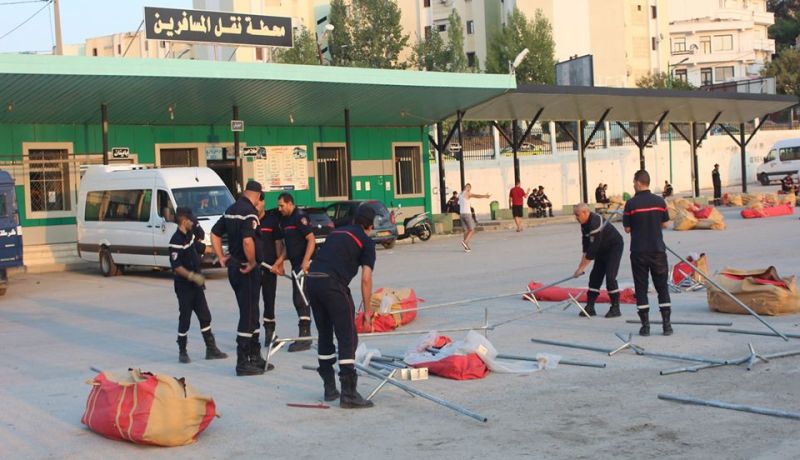 ميلة.. تركيب 45 خيمة بمحطة المسافرين لإستقبال المتضررين من الزلزال