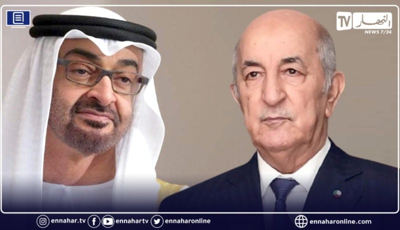 ولي العهد الإماراتي يعزي الرئيس تبون في شهداء الحرائق