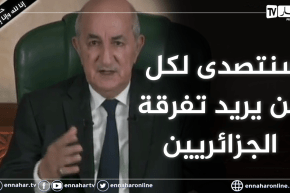 رئيس الجمهورية: الدولة وقفت بإمكانتها البشرية والمادية .. الجزائر شعبها موحد وحذاري من جراثيم التفرقة