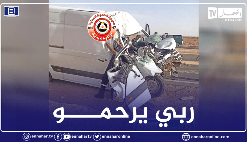 غرداية.. وفاة شخص وإصابة آخر في اصطدام سيارة نفعية مع شاحنة