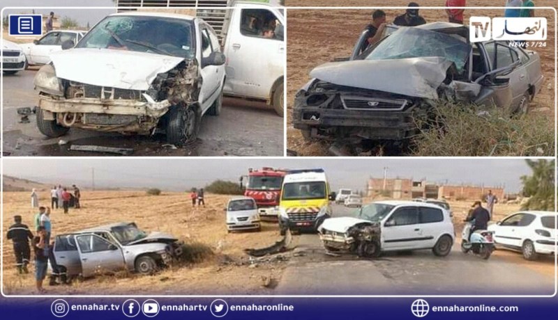 الشلف: 5 جرحى في إصطدام بين سيارتين بأولاد عدة
