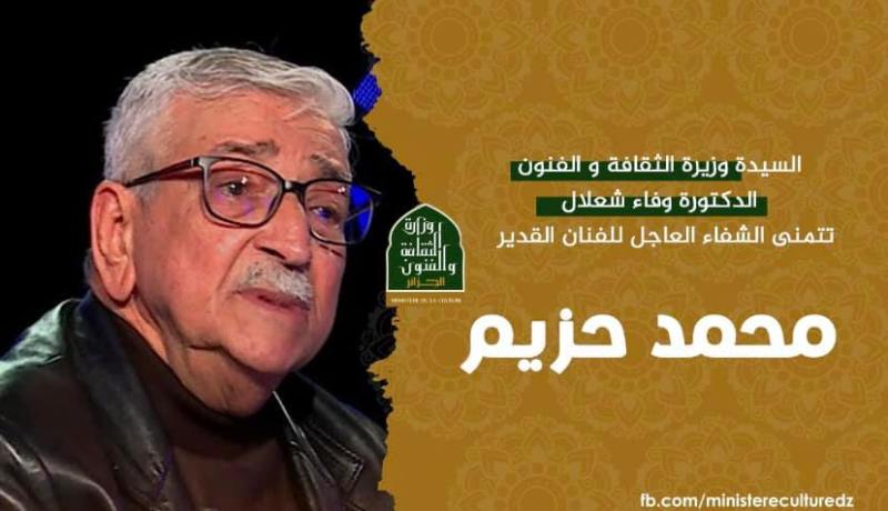 وزيرة الثقافة تتمنى الشفاء العاجل للفنان حزيم محمد
