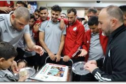 لاعبوا الخضر يحتفلون بإنجاز سليماني