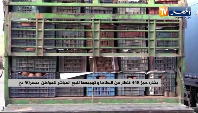 بشار: حجز 448 قنطار من البطاطا وتوجيهها للبيع المباشر للمواطن بسعر 50 دج