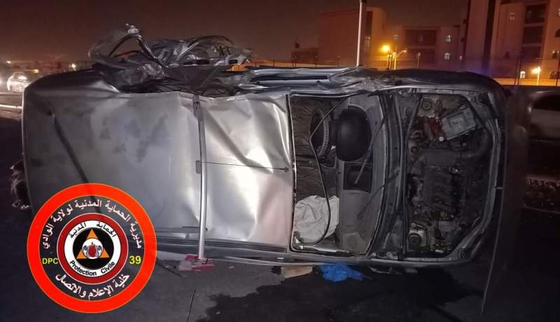 الوادي: قتيل وجريحان في حادث مروع