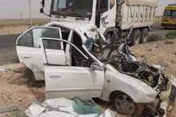 البيض: وفاة أربعة أشخاص وإصابة اخر في حادث مرور أليم