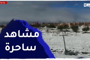 النهار ترصد مشاهد لتساقط الثلوج بأعالي جبال الضاية بسيدي بلعباس