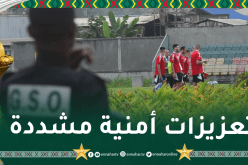 بالصور..بسبب الظروف الأمنية الصعبة.. الخضر يتدربون تحت تعزيزات أمنية مشددة