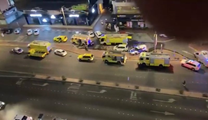 إنفجار بأحد المباني بأبو ظبي الإمارتية