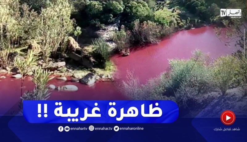 كارثة بيئية .. ظهور اللون الأحمر في مياه وادي سيبوس بمحاذاة سد الشافية في الطارف