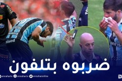 إصابة لاعب برازيلي بهاتف نقال في مباراة غريميو وإنترناسيونال