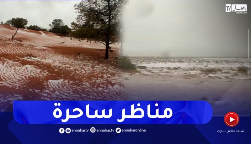 بداية تساقط الثلوج والأمطاربجبل عيسى ولاية النعامة