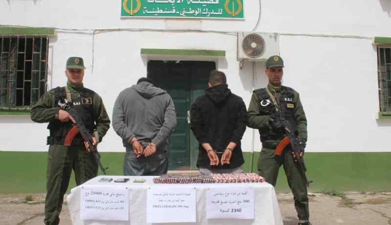قسنطينة: الدرك يوقف شخصين ويحجز 2400 قرص مهلوس