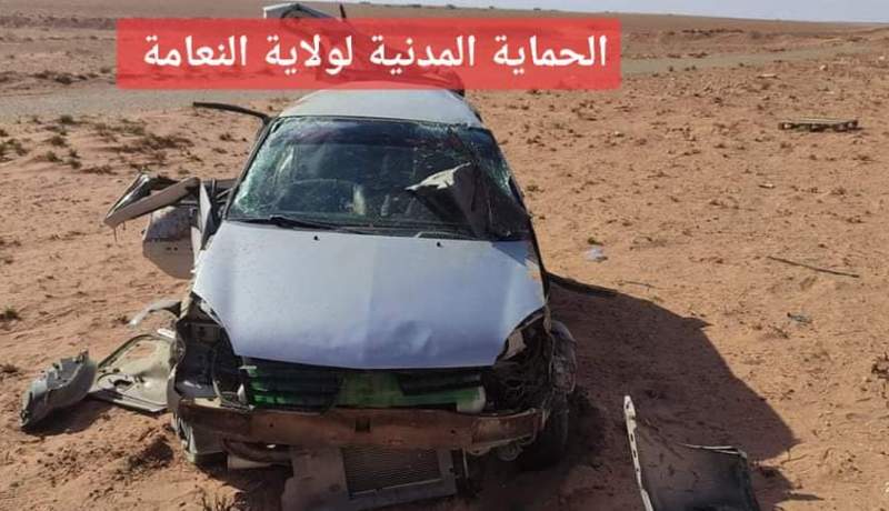النعامة: انحراف سيارة سياحية يودي بحياة شخص و اصابة مرافقه