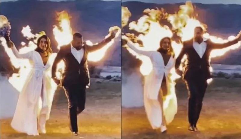 أغرب زفاف في العالم.. عروسان يضرمان النار في جسديهما