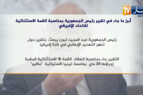 أبرز ما جاء في تقرير رئيس الجمهورية بمناسبة القمة الإستثنائية للإتحاد الإفريقي