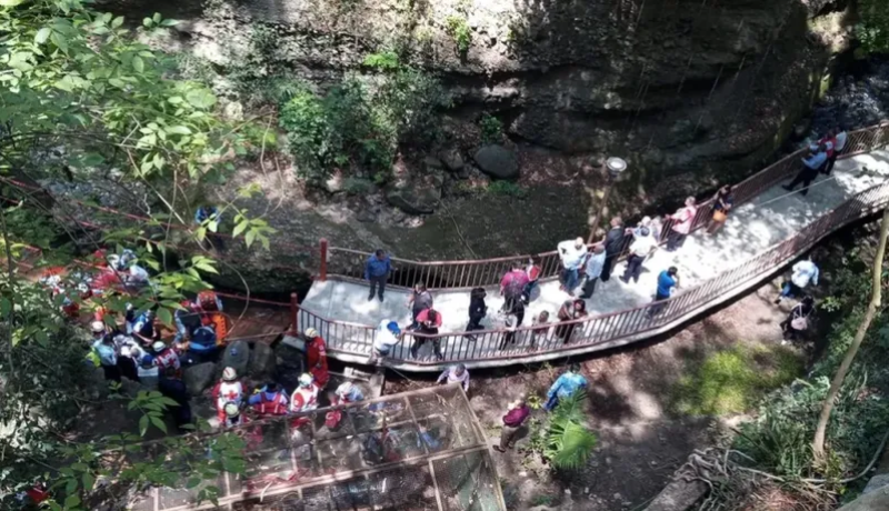 بالفيديو..انهيار جسر معلق خلال افتتاحه بالمكسيك