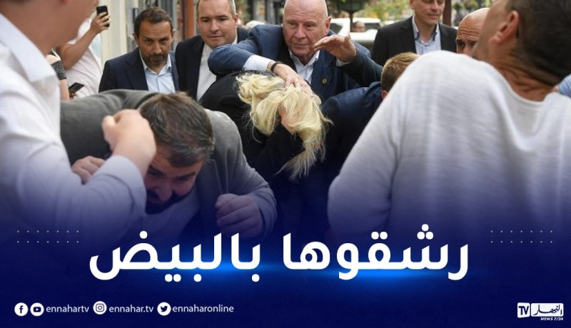 بالفيديو.. رشق مارين لوبان بالبيض خلال جولة ميدانية شمال فرنسا