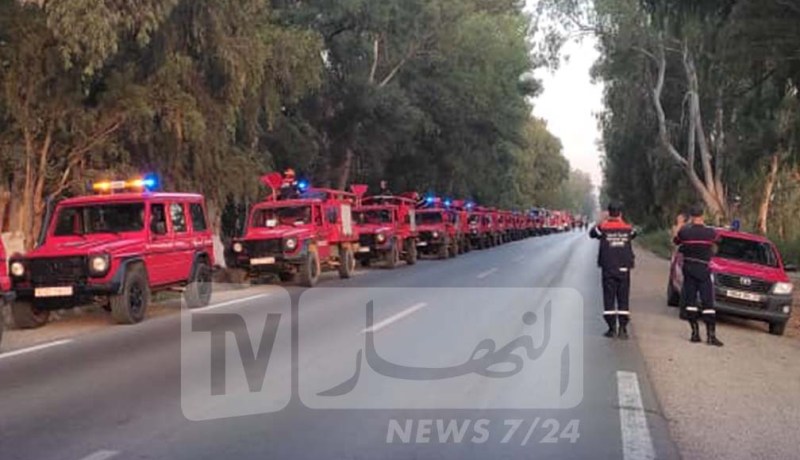 حريق تونس.. الحماية المدنية الجزائرية تباشر مهامها