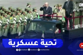شاهد دخول الرئيس تبون بالسيارة المكشوفة رفقة الفريق أول شنقريحة