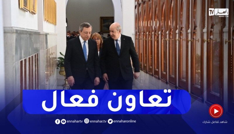 الرئيس تبون: إتفقنا على إعلان مشترك سيؤسس لمرحلة جديدة للتعاون الفعال بين الجزائر وإيطاليا