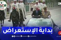 وصول رئيس الجمهورية رفقة الفريق الأول شنقريحة للاشراف على الاستعراضات العسكرية