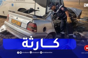 سيدي بلعباس: شاهد كيف أصبحت الحافلة والسيارة بسبب حادث المرور