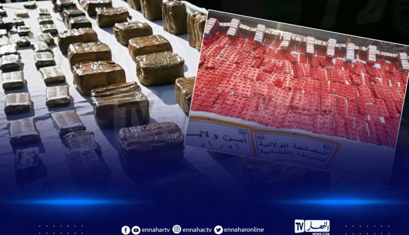تلمسان: الشرطة تحجز 236 كلغ من المخدرات وأكثر من 200 ألف قرص مهلوس