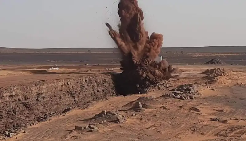 استغلال منجم غار جبيلات: نجاح عملية الرمي بالمتفجيرات رقم 3