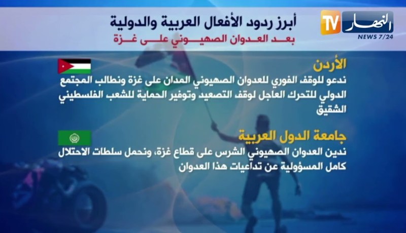 أبرز ردود الأفعال العربية والدولية بعد العدوان الصــهيوني على غــزّة