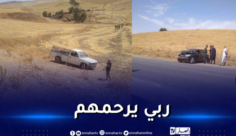 وفاة شخصين وإصابة 4 آخرين في إصطدام سيارتين بتيارت