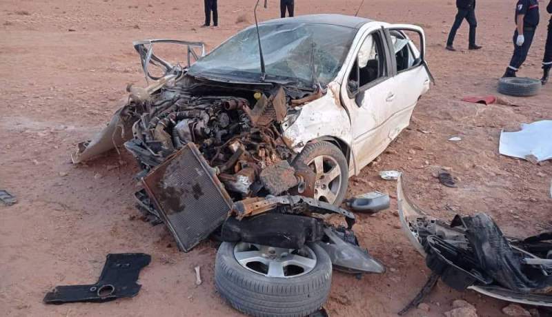 البيض..وفاة 3 اشخاص في حادث مرور بالطريق الوطني رقم 06 أ
