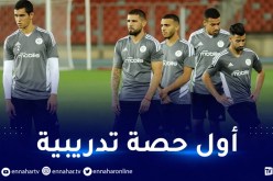 بالصور.. المنتخب الوطني يجري أول حصة تدريبية بملعب ميلود هدفي