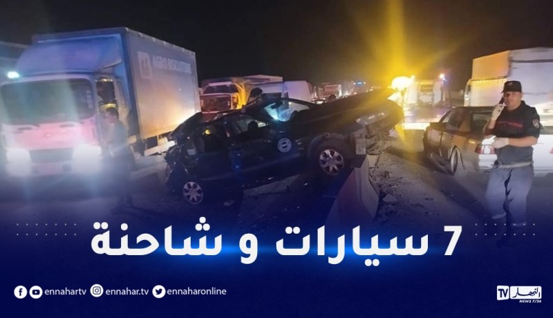 البويرة.. 6 جرحى في اصطدام تسلسلي بالطريق السيار