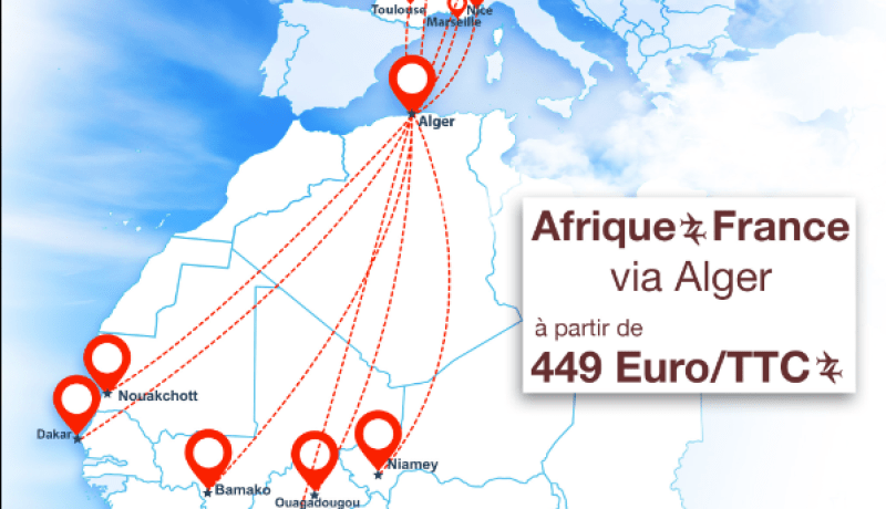 الجوية الجزائرية: عروض ترويجية بين المدن الأفريقية والفرنسية
