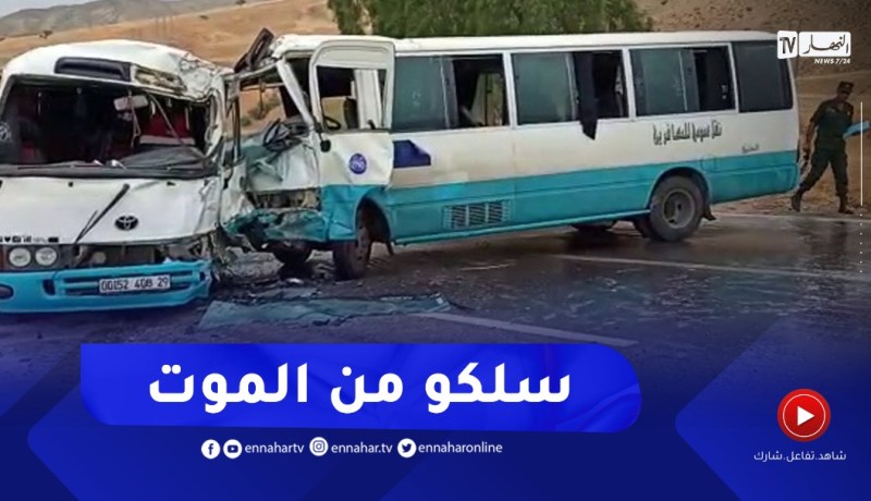 18 جريـ.ـحا في حادث مرور بين حافلتين بالطريق الوطني رقم 06 الرابط بين ولايتي معسكر ووهران