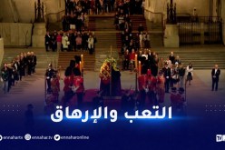 حارس نعش الملكة إليزابيث ينهار ويقع على الأرض.. “فيديو”