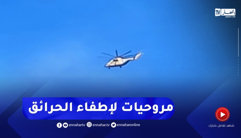 شاهد.. مروحيات الجيش لإخماد الحرائق ببجاية