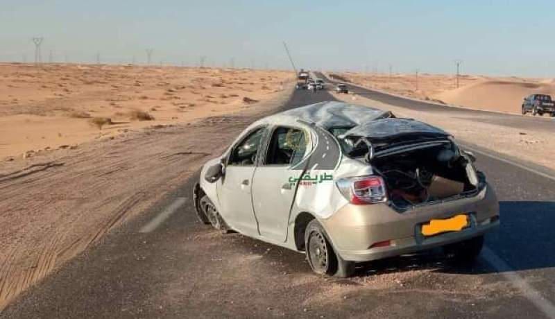 توقرت: قتيل وجريحان في إنقلاب سيارة