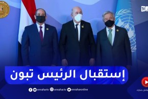 رئيس الجمهورية يستقبل من طرف الرئيس المصري والأمين العام للأمم المتحدة