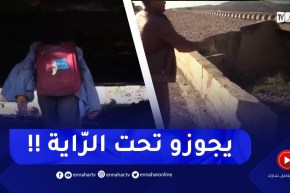 شاهد..تلاميذ يعبرون تحت السكة الحديدية للإلتحاق بمقاعد الدراسة بعين الدفلى