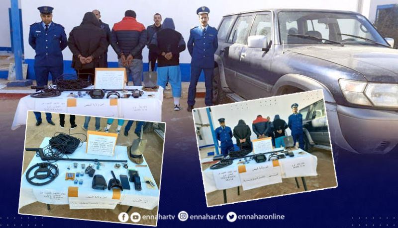 أمن البيض يوقف 3 أشخاص يقومون بالتنقيب عن مواد أثرية