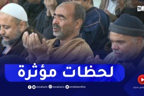 شاهد.. دعاء مؤثر من الإمام وبكاء المصلين طلبا للغيث بالوادي
