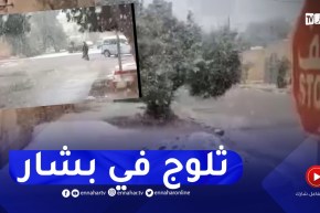 شاهد سقوط الثلوج ببني ونيف في بشار