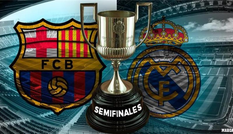 برشلونة يصطدم بريال مدريد في نصف نهائي كأس الملك