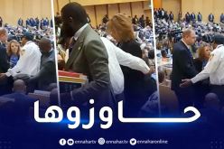 بالفيديو.. الاتحاد الإفريقي يطرد بعثة الكيان من اجتماع أديس أبابا