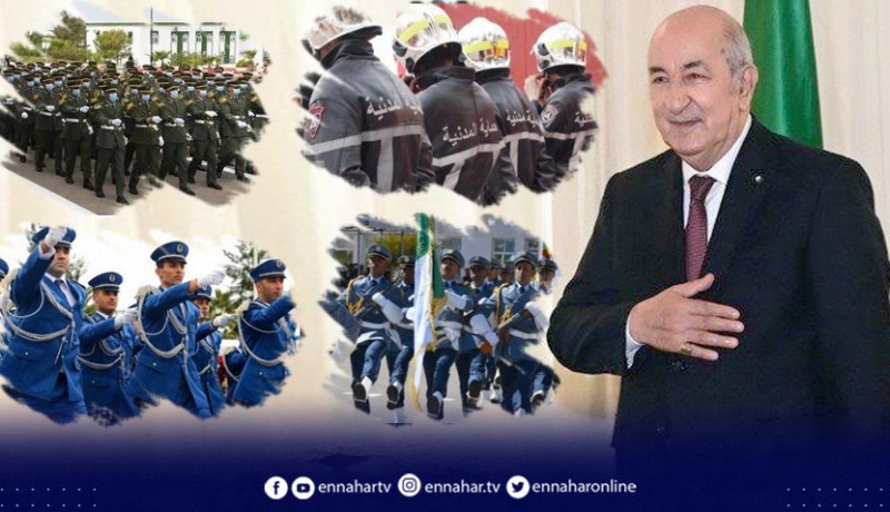 رئيس الجمهورية يهنىء كل أفراد سلاح الدرك الوطني الشرطة الحماية المدنية والجمارك بشهر رمضان