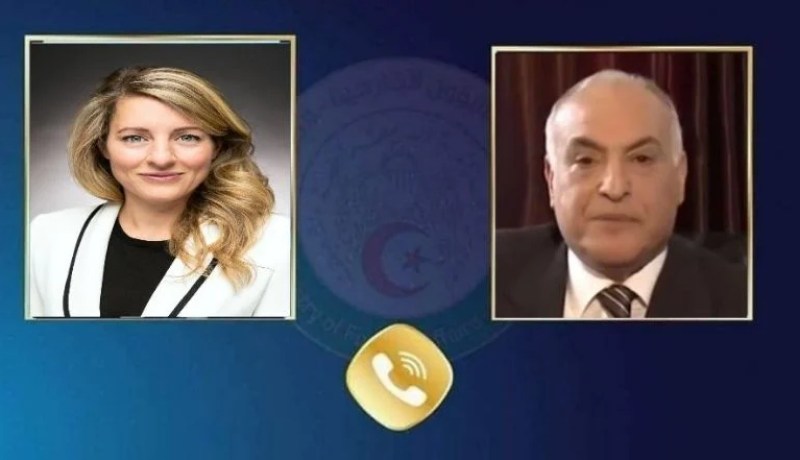 عطاف يتلقى مكالمة هاتفية من نظيرته الكندية
